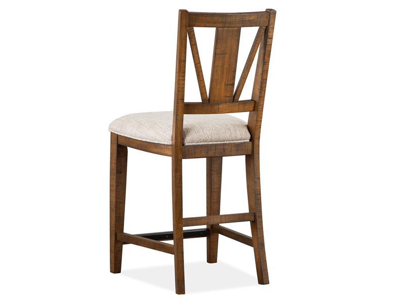 Magnussen Furniture Bay Creek Counter Chair with Upholstered Seat in Toasted Nutmeg (Set of 2)