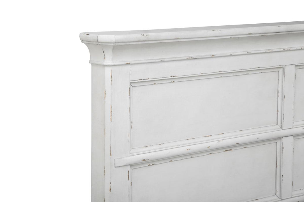 Magnussen Furniture Bellevue Manor King Panel Bed in Weathered Shutter White