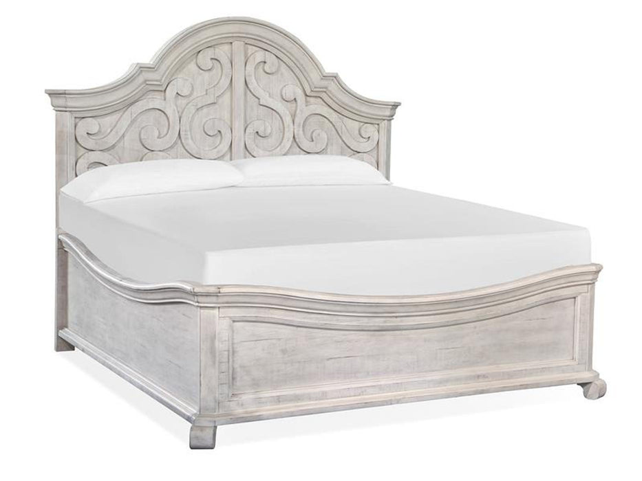 Magnussen Furniture Bronwyn King Shaped Panel Bed in Alabaster