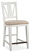 Magnussen Furniture Heron Cove Counter Chair with Upholstered Seat in Chalk White (Set of 2) image