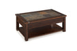 Magnussen Furniture Roanoke Rectangular Lift Top Cocktail Table in Cherry and Slate image