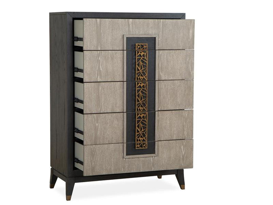 Magnussen Furniture Ryker Drawer Chest in Nocturn Black/Coventry Grey