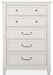 Magnussen Furniture Willowbrook 5 Drawer Chest in Egg Shell White image